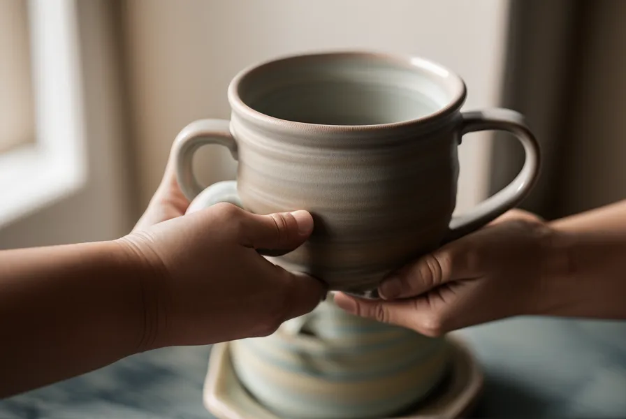 Mains tenant une tasse lors d'une conversation calme