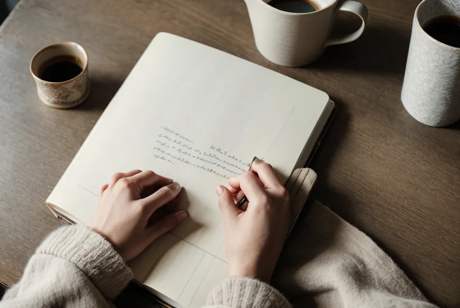 Main qui écrit dans un agenda papier à côté d'un minuteur, pour appliquer la méthode Pomodoro et arrêter de procrastiner