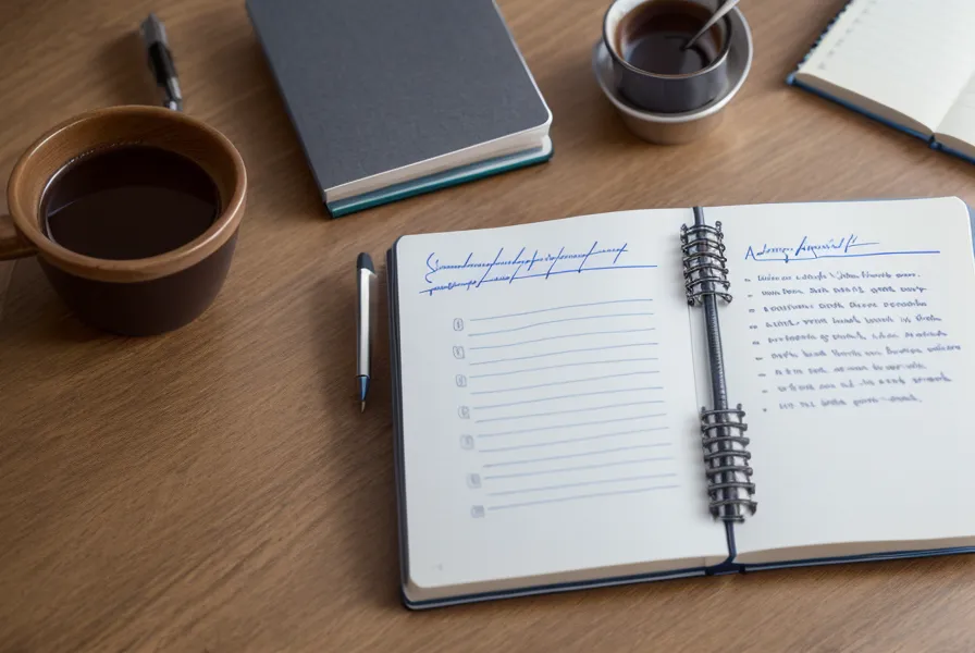 Carnet de notes avec une liste de tâches accomplies sur un bureau