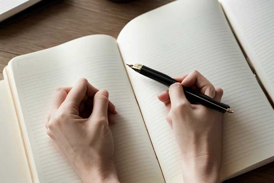 Mains écrivant des victoires quotidiennes dans un carnet de notes en papier.